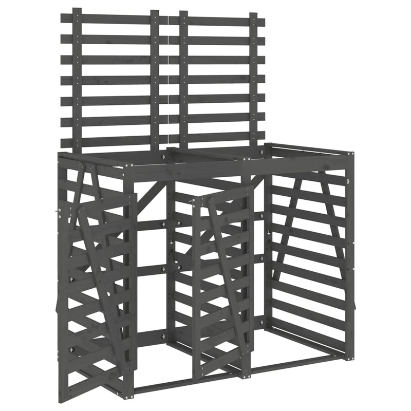 Load image into Gallery viewer, VidaXL Containerberging dubbel massief grenenhout grijs