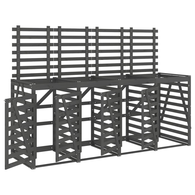 Load image into Gallery viewer, VidaXL Containerberging viervoudig massief grenenhout grijs