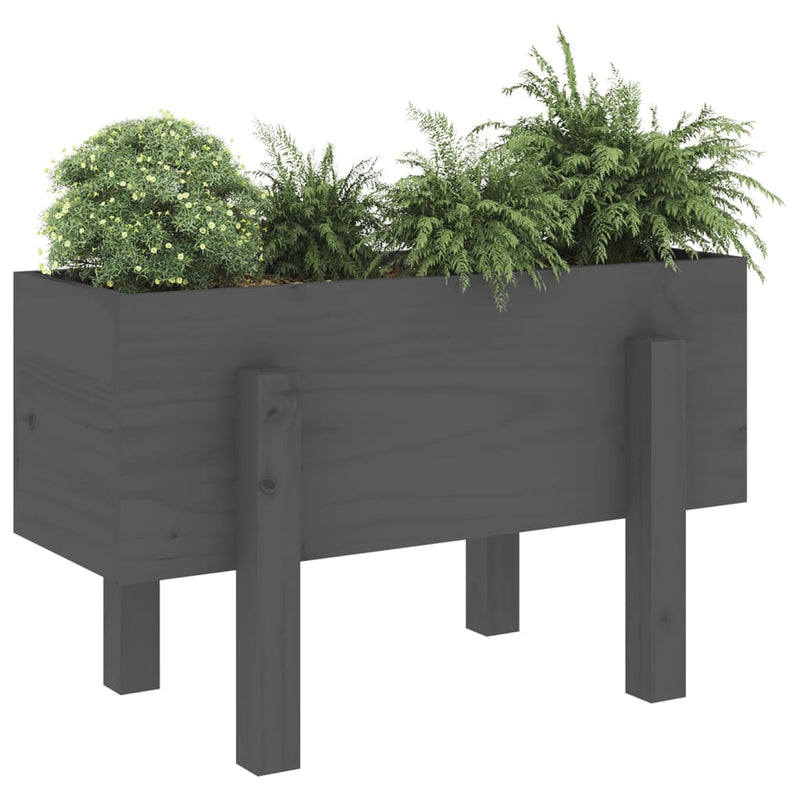 Load image into Gallery viewer, Vidaxl plantenbak 62x30x38 cm massief grenenhout grijs