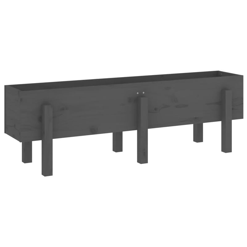 Load image into Gallery viewer, Vidaxl plantenbak verhoogd 121x30x38 cm massief grenenhout grijs