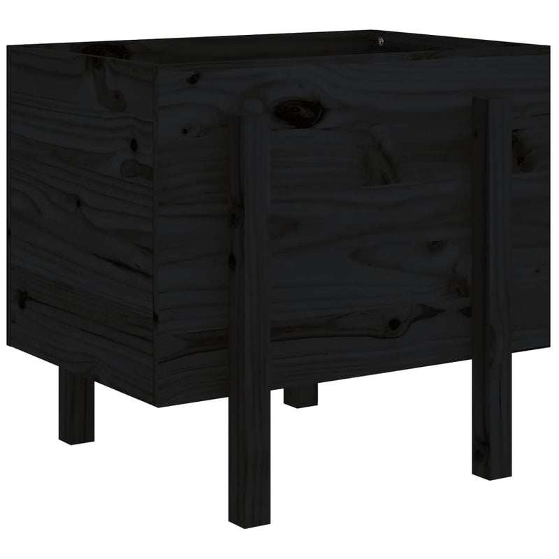 Load image into Gallery viewer, Vidaxl plantenbak 62x50x57 cm massief grenenhout zwart