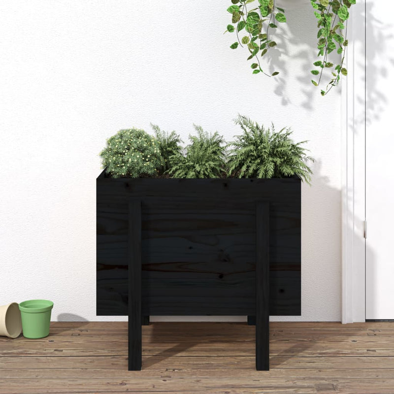 Load image into Gallery viewer, Vidaxl plantenbak 62x50x57 cm massief grenenhout zwart
