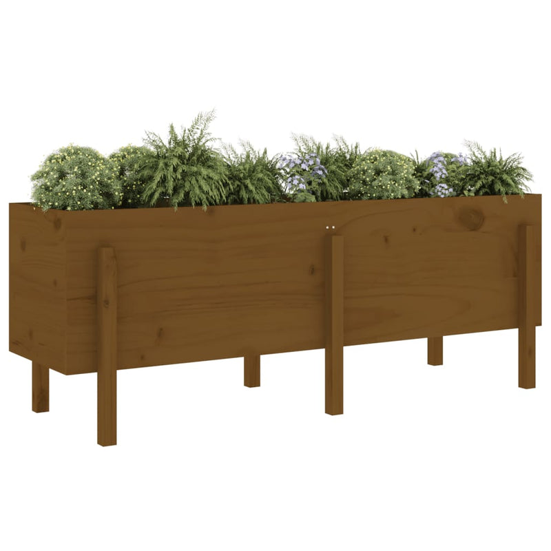 Load image into Gallery viewer, Vidaxl plantenbak verhoogd 160x50x57 cm massief grenenhout honingbruin