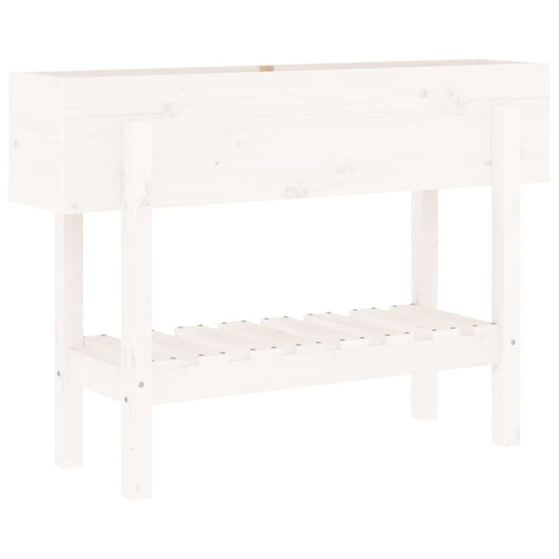 Load image into Gallery viewer, Vidaxl plantenbak verhoogd 101x30x69 cm massief grenenhout wit