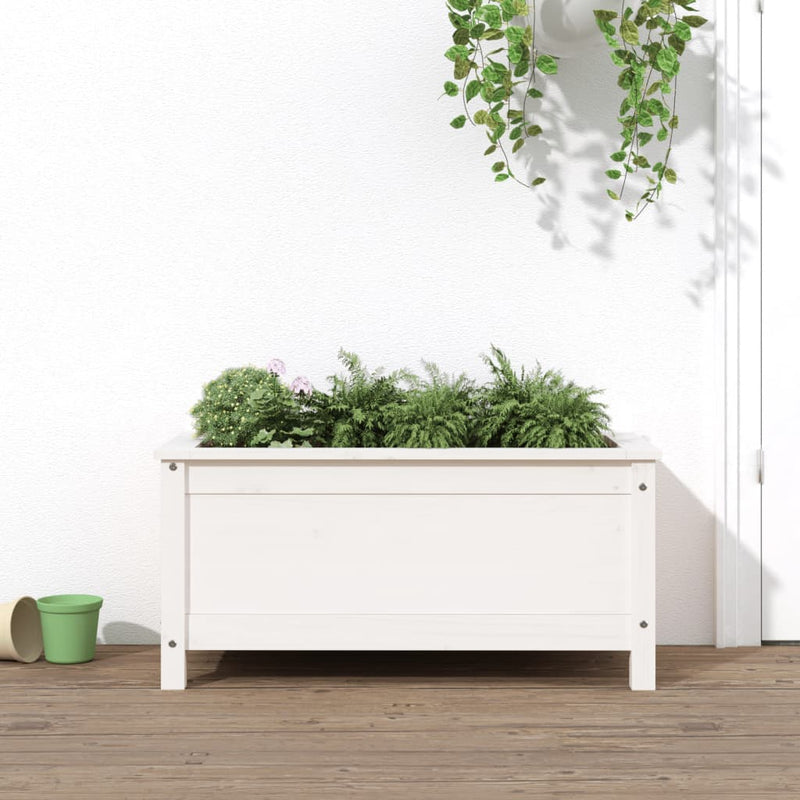 Load image into Gallery viewer, Vidaxl plantenbak 82,5x40x39 cm massief grenenhout wit