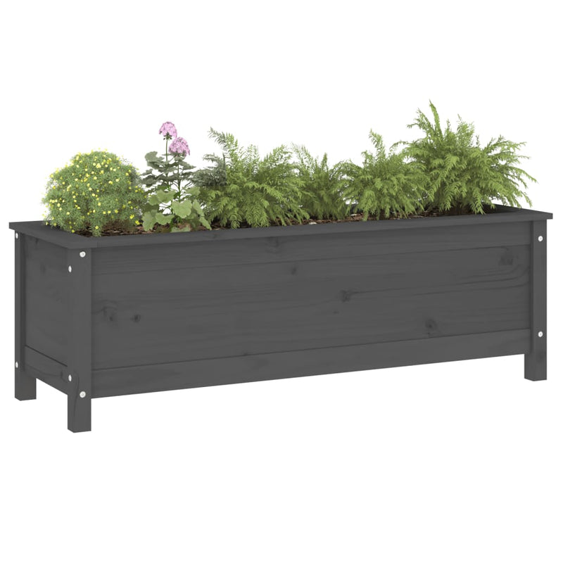 Load image into Gallery viewer, Vidaxl plantenbak verhoogd 119,5x40x39 cm massief grenenhout grijs