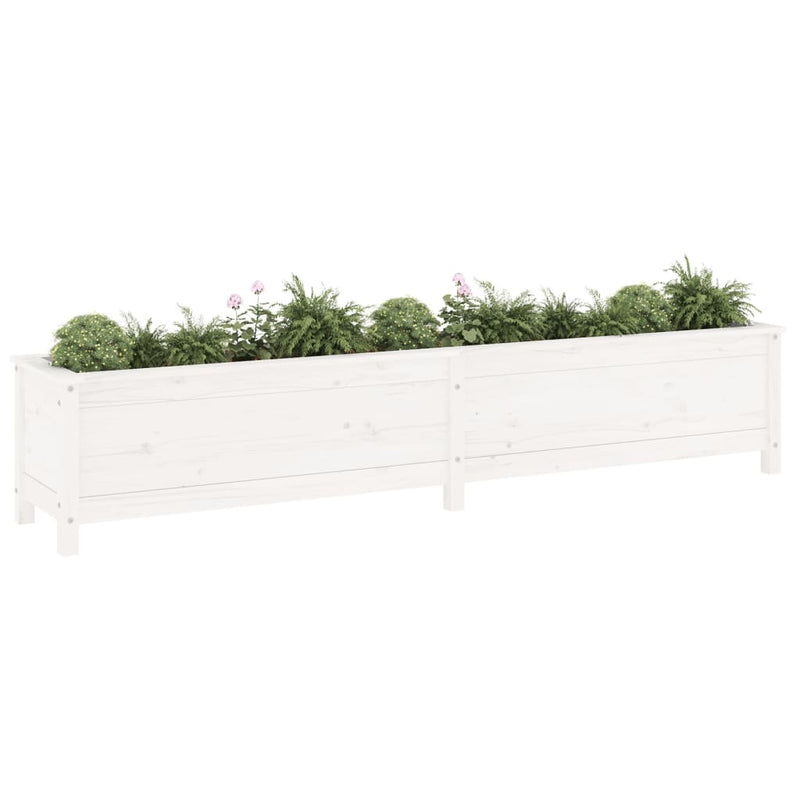 Load image into Gallery viewer, Vidaxl plantenbak verhoogd 199,5x40x39 cm massief grenenhout wit