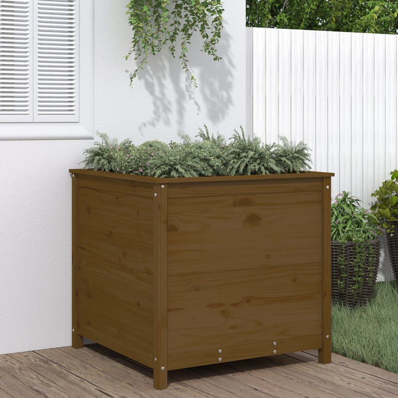Load image into Gallery viewer, Vidaxl plantenbak 82,5x82,5x78 cm massief grenenhout honingbruin