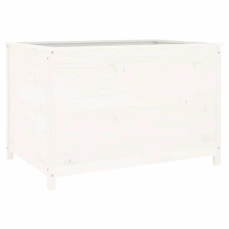 Load image into Gallery viewer, Vidaxl plantenbak verhoogd 119,5x82,5x78 cm massief grenenhout wit