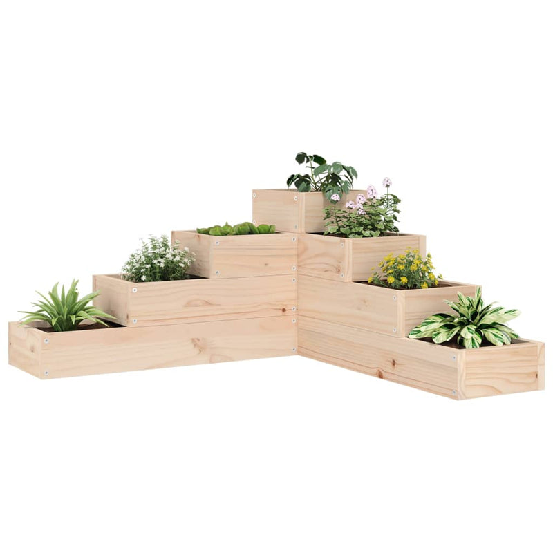 Afbeelding laden in galerijviewer, Vidaxl plantenbak 4-laags 80,5x79x36 cm massief grenenhout
