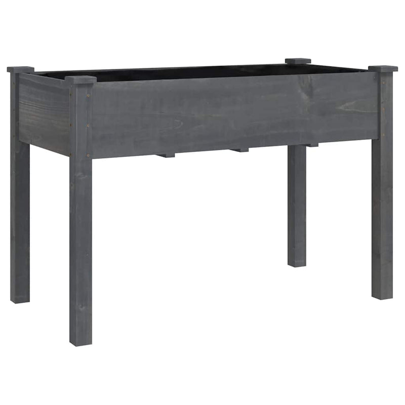 Afbeelding laden in galerijviewer, Vidaxl plantenbak met voering 118x59x76 cm massief vurenhout grijs