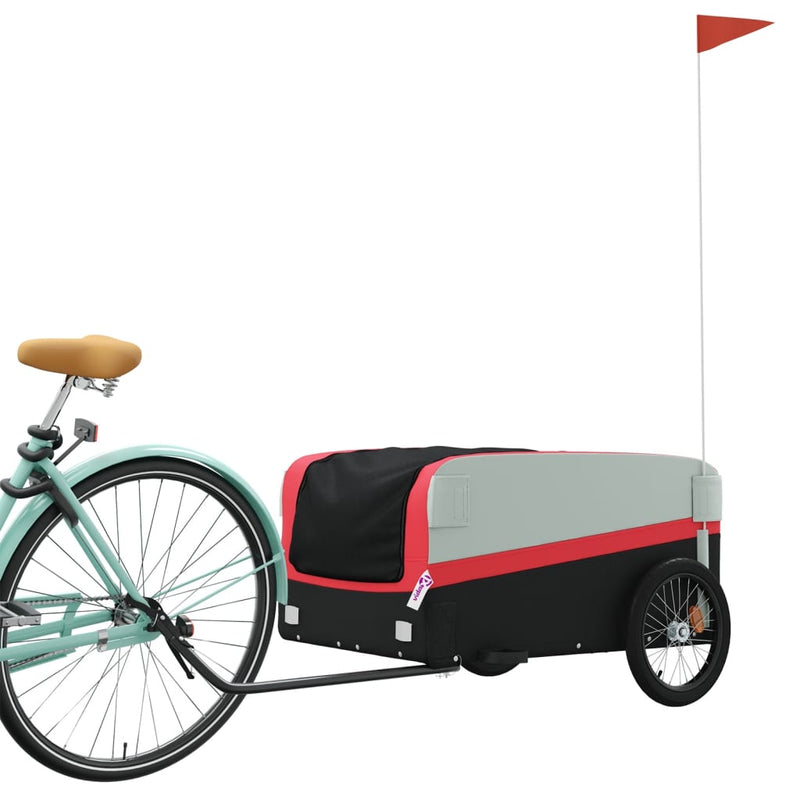 Load image into Gallery viewer, Vidaxl fietstrailer 45 kg ijzer zwart en rood