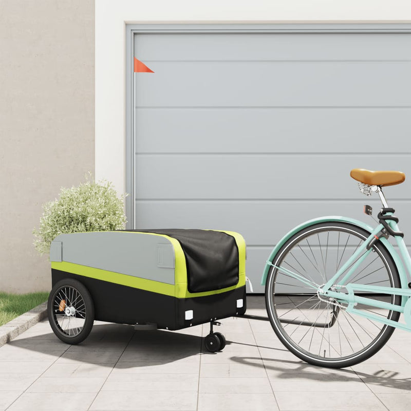 Load image into Gallery viewer, Vidaxl fietstrailer 45 kg ijzer zwart en groen