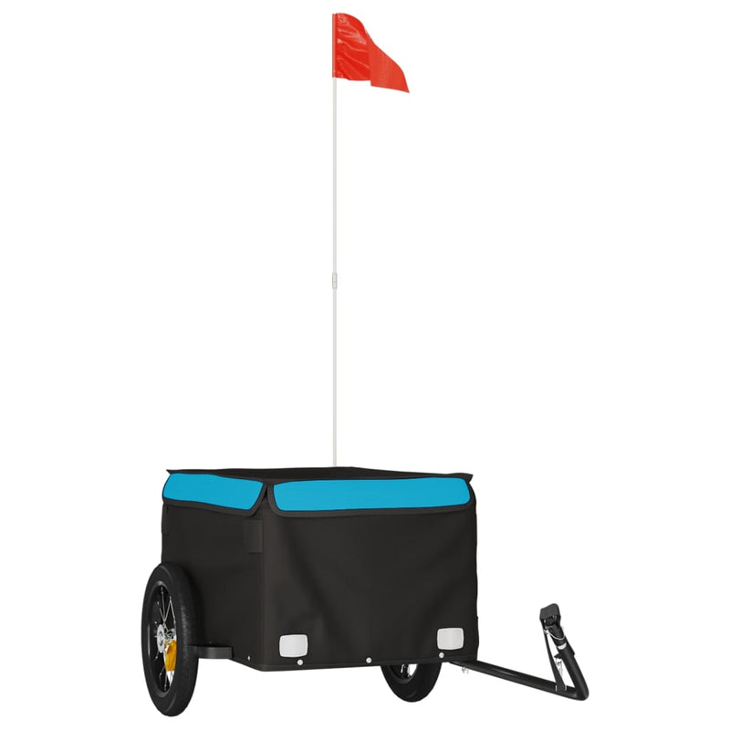 Load image into Gallery viewer, Vidaxl fietstrailer 30 kg ijzer zwart en blauw
