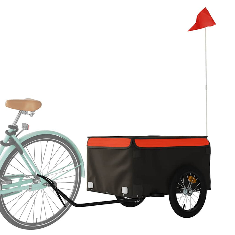 Load image into Gallery viewer, Vidaxl fietstrailer 45 kg ijzer zwart en oranje