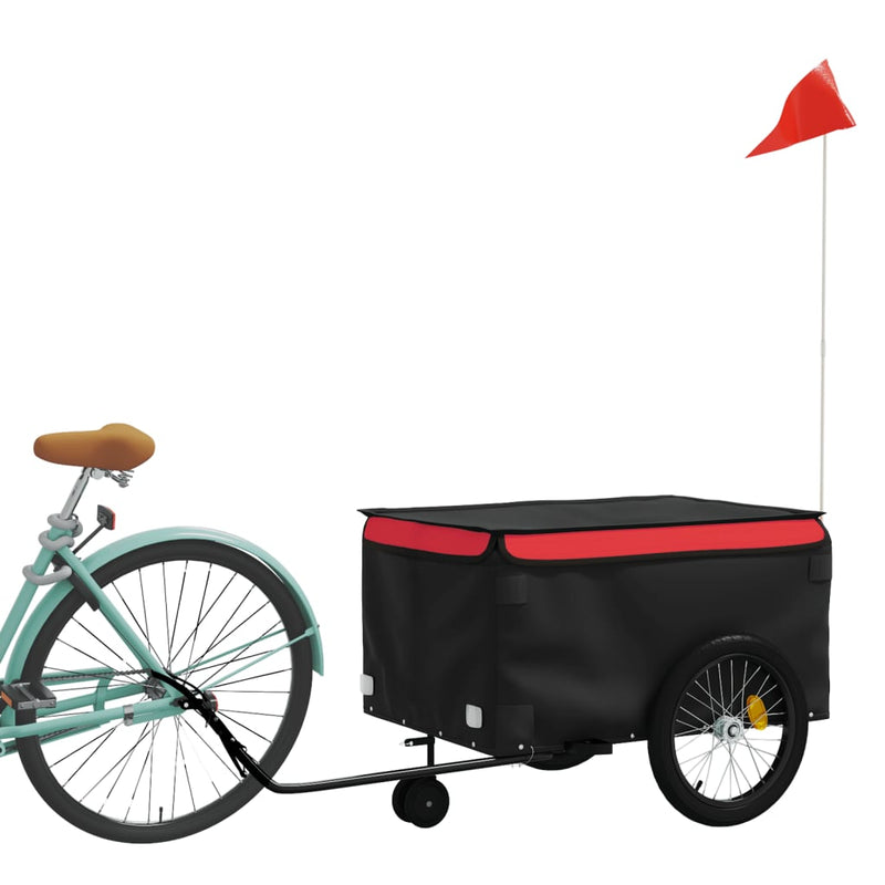 Load image into Gallery viewer, Vidaxl fietstrailer 45 kg ijzer zwart en rood