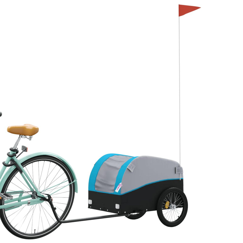 Load image into Gallery viewer, Vidaxl fietstrailer 30 kg ijzer zwart en blauw