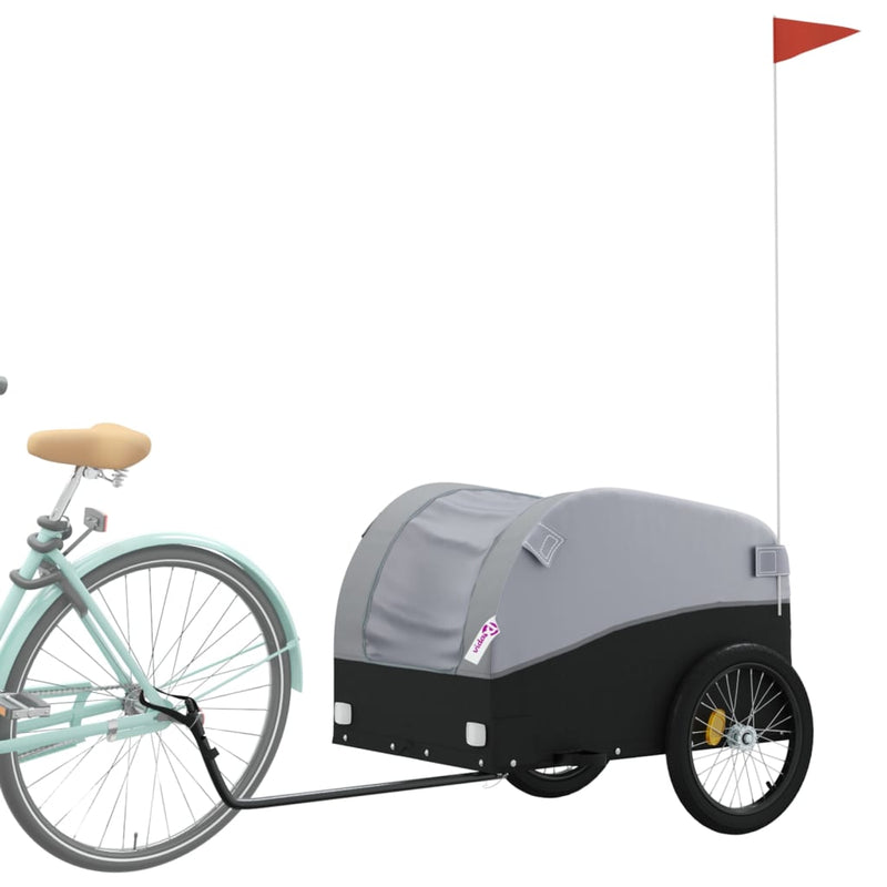Load image into Gallery viewer, Vidaxl fietstrailer 45 kg ijzer zwart en grijs