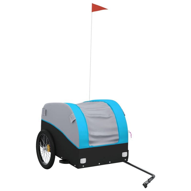 Load image into Gallery viewer, Vidaxl fietstrailer 45 kg ijzer zwart en blauw