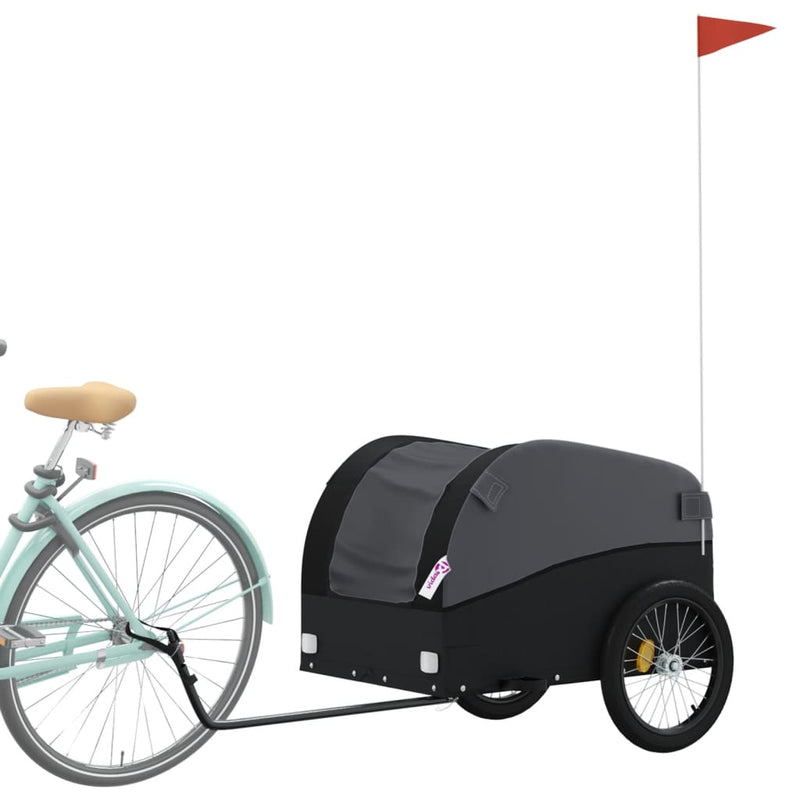 Load image into Gallery viewer, Vidaxl fietstrailer 45 kg ijzer zwart