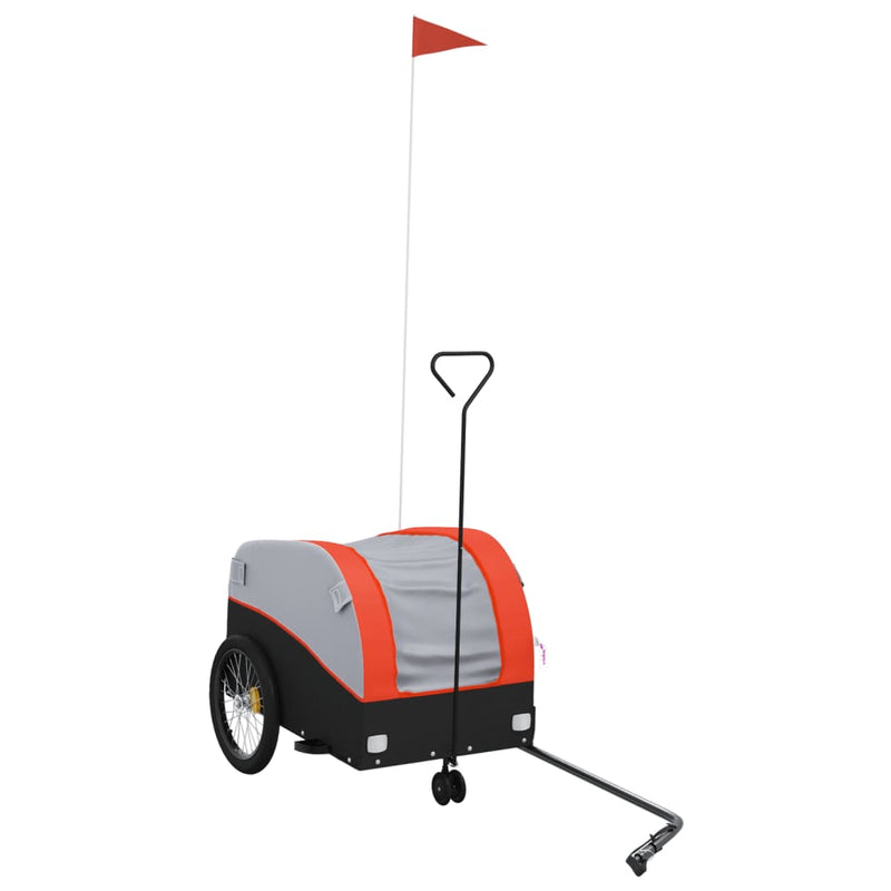 Load image into Gallery viewer, Vidaxl fietstrailer 30 kg ijzer zwart en oranje