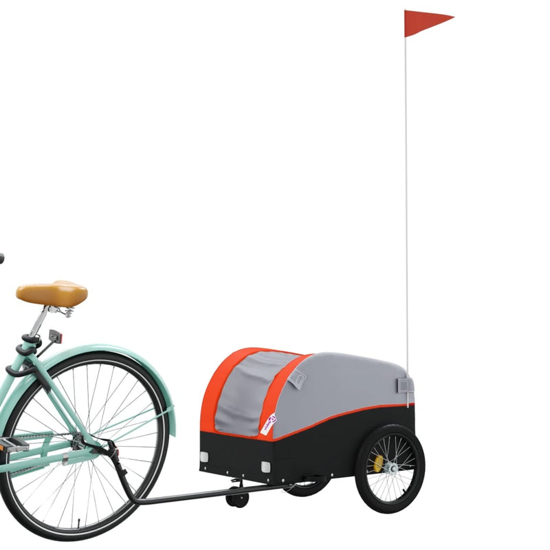 Load image into Gallery viewer, Vidaxl fietstrailer 30 kg ijzer zwart en oranje