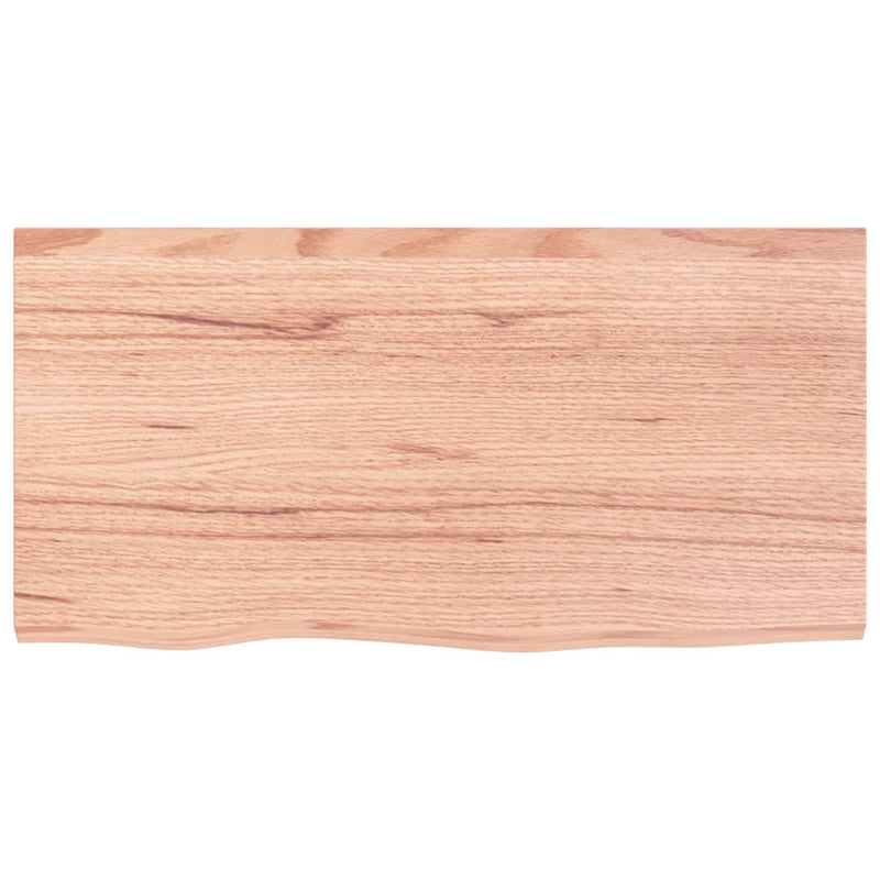 Afbeelding laden in galerijviewer, Vidaxl wastafelblad 80x40x(2-6) cm behandeld massief hout lichtbruin