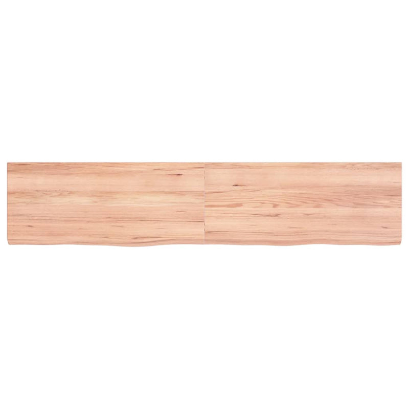 Load image into Gallery viewer, Vidaxl wastafelblad 140x30x(2-4) cm behandeld massief hout lichtbruin