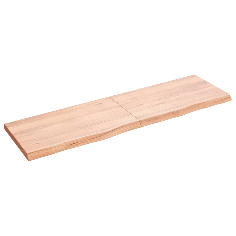 Load image into Gallery viewer, Vidaxl wastafelblad 140x40x(2-4) cm behandeld massief hout lichtbruin
