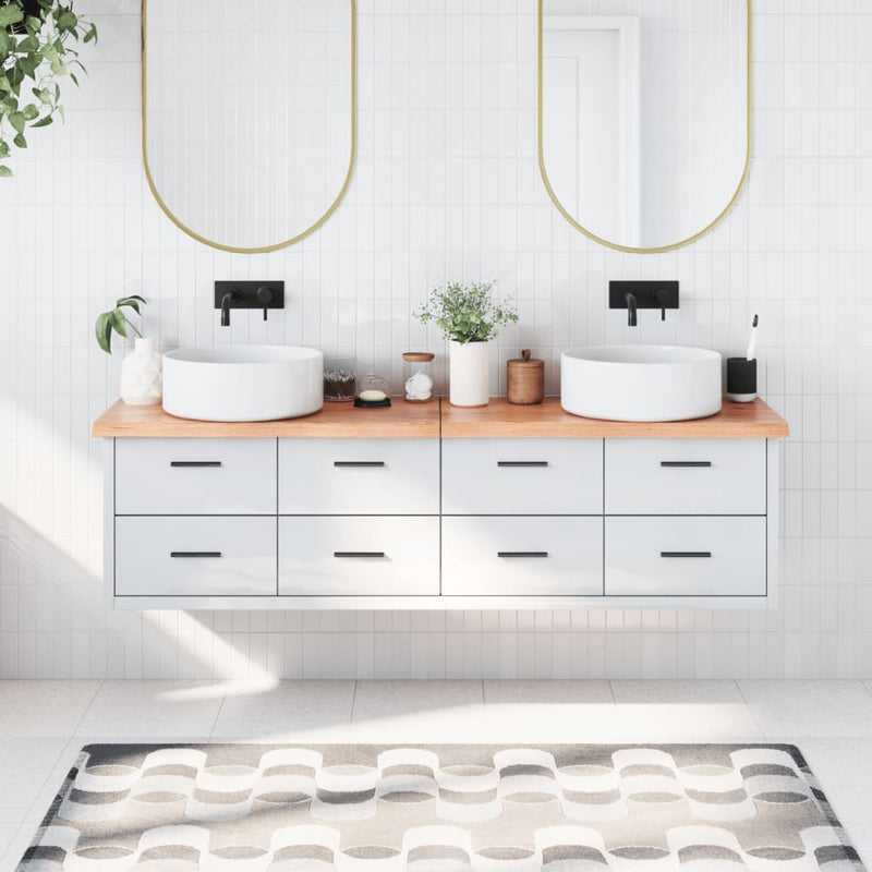 Load image into Gallery viewer, Vidaxl wastafelblad 180x30x(2-4) cm behandeld massief hout lichtbruin