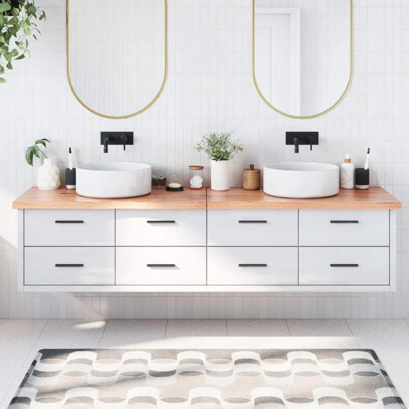 Load image into Gallery viewer, Vidaxl wastafelblad 200x40x(2-4) cm behandeld massief hout lichtbruin