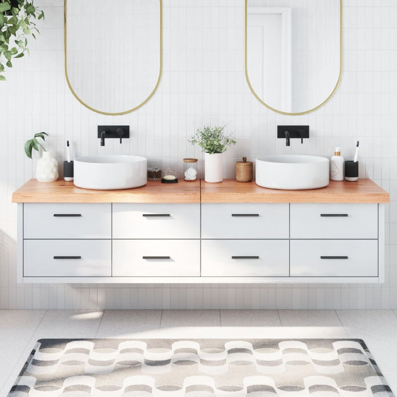 Load image into Gallery viewer, Vidaxl wastafelblad 200x40x(2-6) cm behandeld massief hout lichtbruin