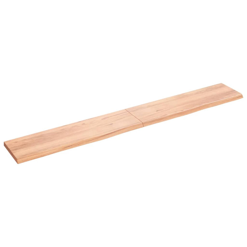 Load image into Gallery viewer, Vidaxl wastafelblad 220x30x(2-4) cm behandeld massief hout lichtbruin