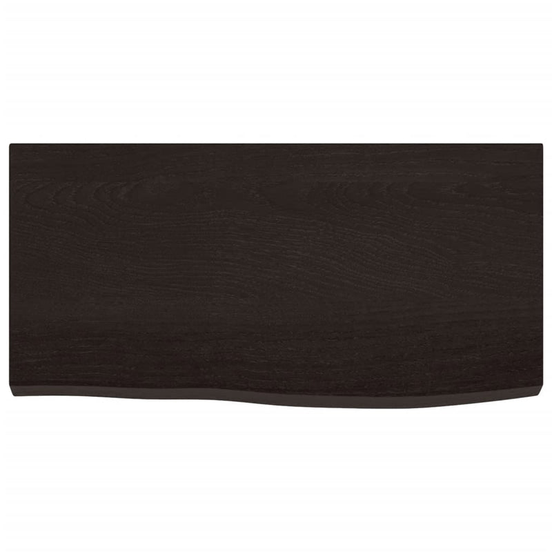 Load image into Gallery viewer, Vidaxl wastafelblad 60x30x(2-4) cm behandeld massief hout donkerbruin