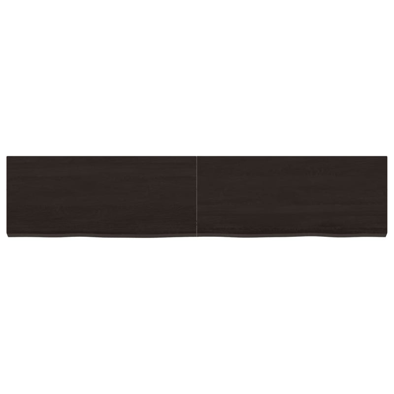 Load image into Gallery viewer, Vidaxl wastafelblad 140x30x(2-4) cm behandeld massief hout donkerbruin