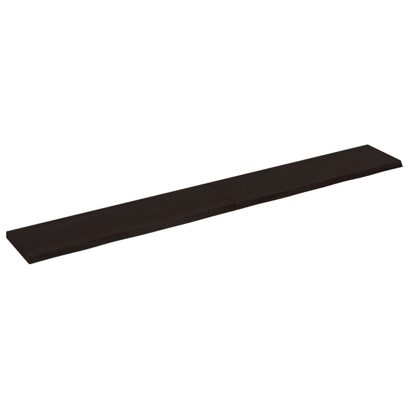 Load image into Gallery viewer, VidaXL Wastafelblad 220x30x(2-4) cm behandeld massief hout donkerbruin