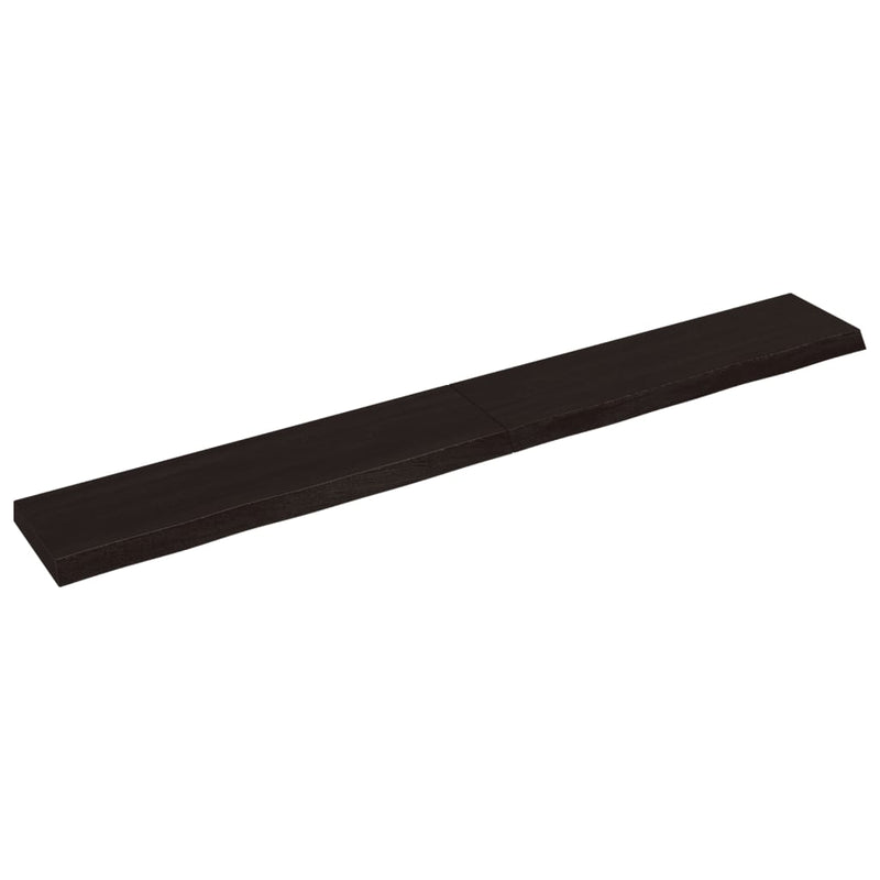 Load image into Gallery viewer, Vidaxl wastafelblad 220x30x(2-6) cm behandeld massief hout donkerbruin