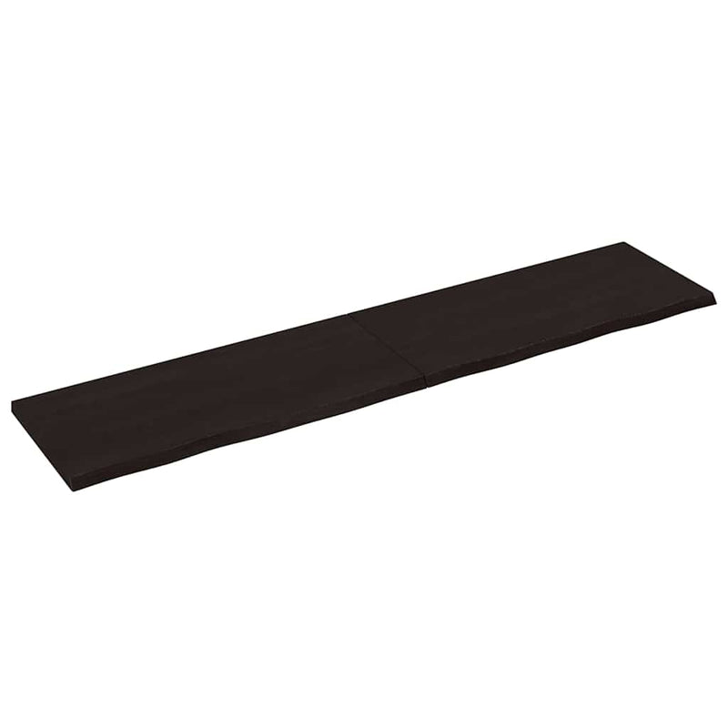 Afbeelding laden in galerijviewer, Vidaxl wastafelblad 220x50x(2-4) cm behandeld massief hout donkerbruin
