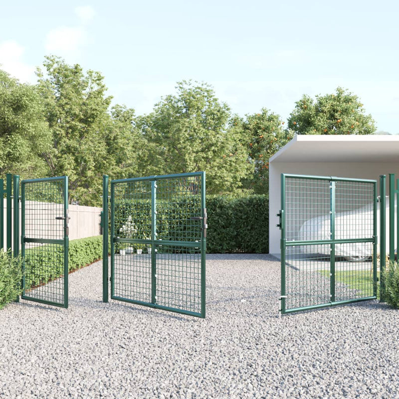 Load image into Gallery viewer, VidaXL Tuinpoort 400x175 cm gaas en gegalvaniseerd staal groen