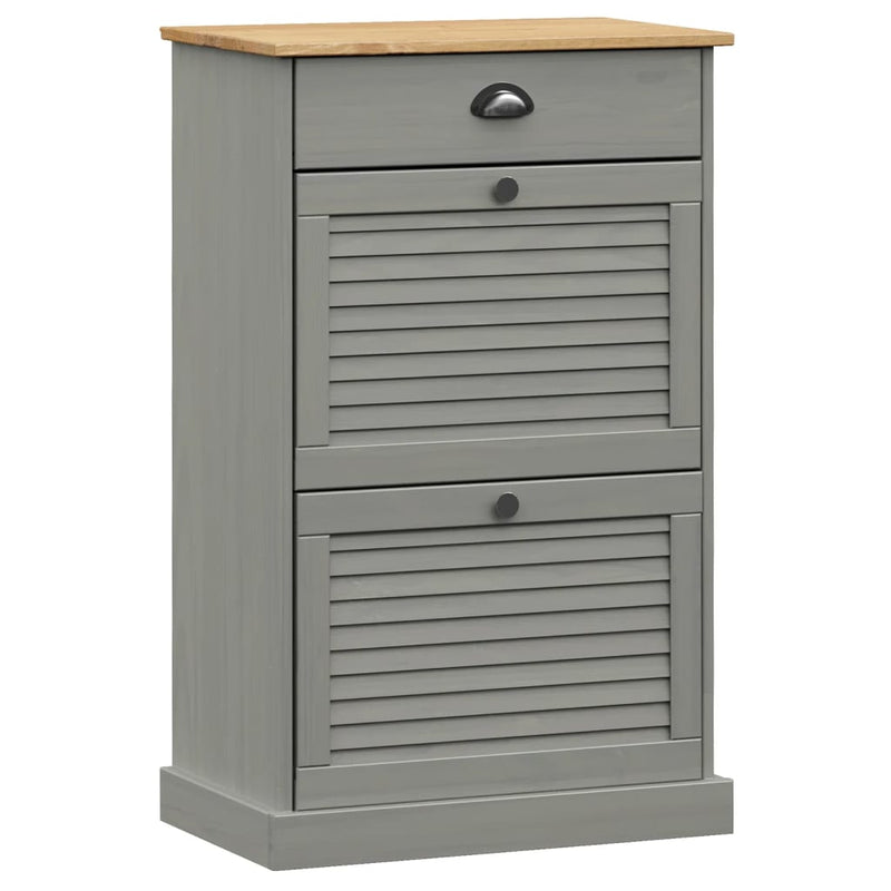 Load image into Gallery viewer, Vidaxl schoenenkast vigo 60x35x96 cm massief grenenhout grijs