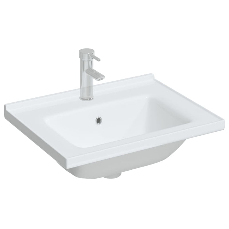 Load image into Gallery viewer, Vidaxl wastafel rechthoekig 61x48x19,5 cm keramiek wit