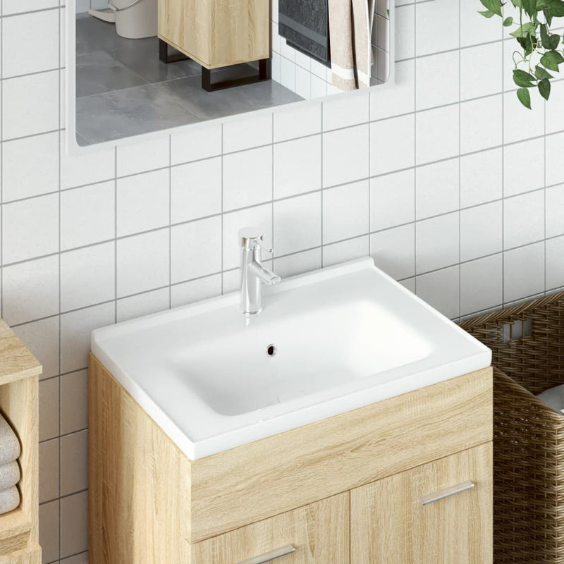 Load image into Gallery viewer, Vidaxl wastafel rechthoekig 61x48x19,5 cm keramiek wit