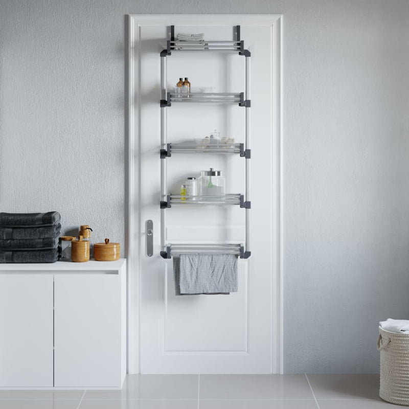 Load image into Gallery viewer, VidaXL Deurorganizer met 5 schappen 52x20x135 cm aluminium