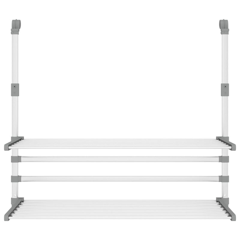 Afbeelding laden in galerijviewer, Vidaxl droogrek voor balkon 89x25x(60-95) cm aluminium