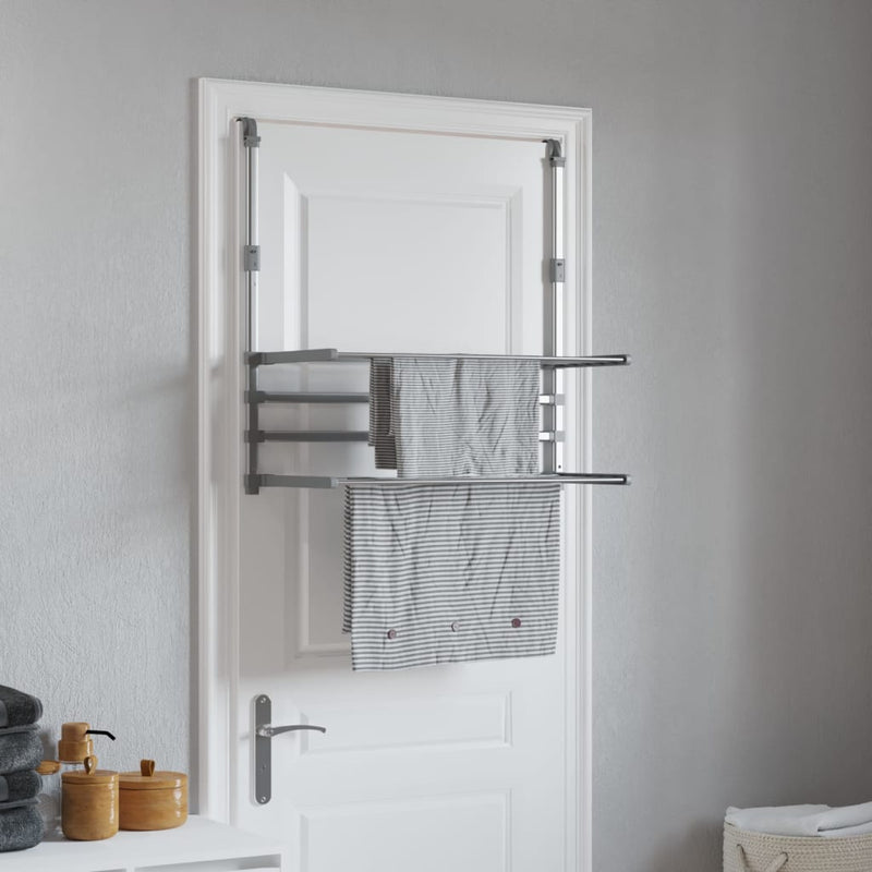 Load image into Gallery viewer, Vidaxl droogrek voor balkon 89x25x(60-95) cm aluminium