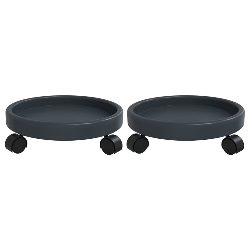 Load image into Gallery viewer, Vidaxl plantentrolleys 2 st met wielen ø34 cm 35 kg grijs