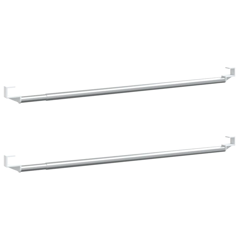 Load image into Gallery viewer, Vidaxl gordijnrails 2 st 60-105 cm aluminium wit en zilverkleurig