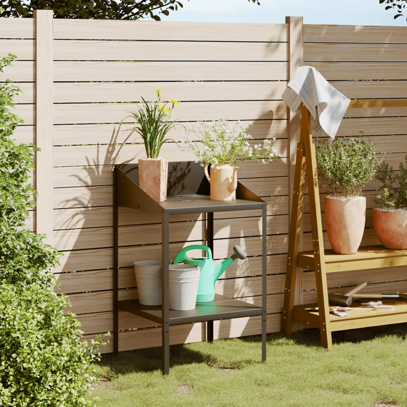 Load image into Gallery viewer, Vidaxl plantenstandaard 56,5x54,5x100 cm verzinkt staal antracietkleur