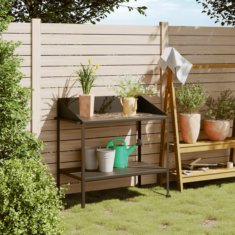 Load image into Gallery viewer, Vidaxl plantenstandaard 100x54,5x100 cm verzinkt staal antracietkleur