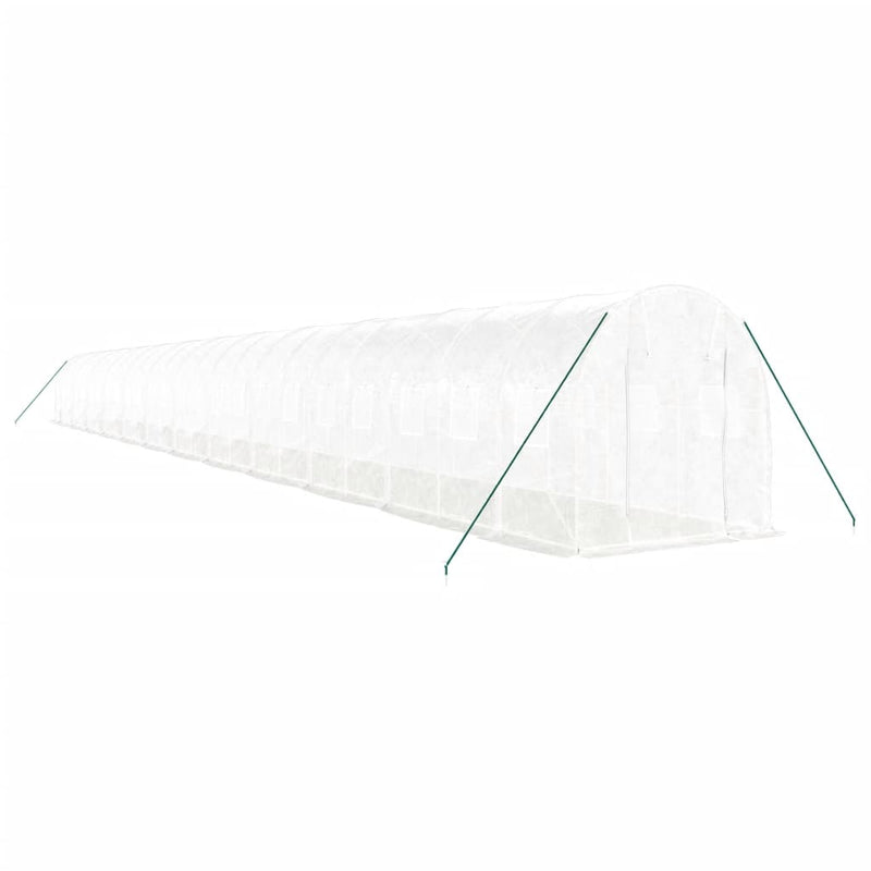 Load image into Gallery viewer, VidaXL Tuinkas met stalen frame 48 m² 24x2x2 m wit